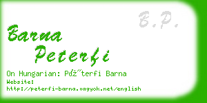 barna peterfi business card